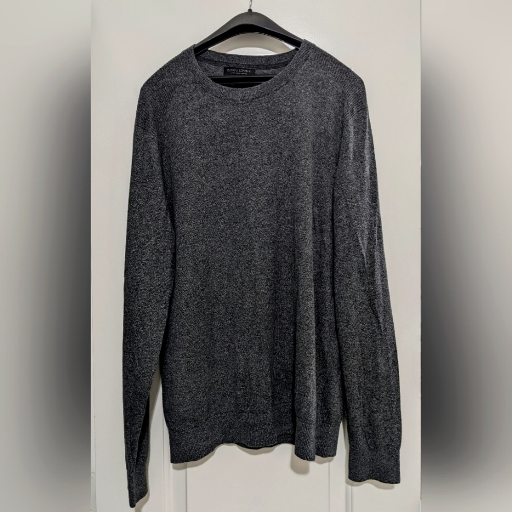 Banana Republic Gray Silk Cashmere Sweater Crew Neck size Large ribbed details